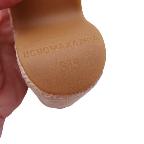 NWOB BCBGMAXAZRIA Abell Espadrille Sandal Sz 38.5 Blue Denim Wedge Ankle Strap - Picture 13 of 14